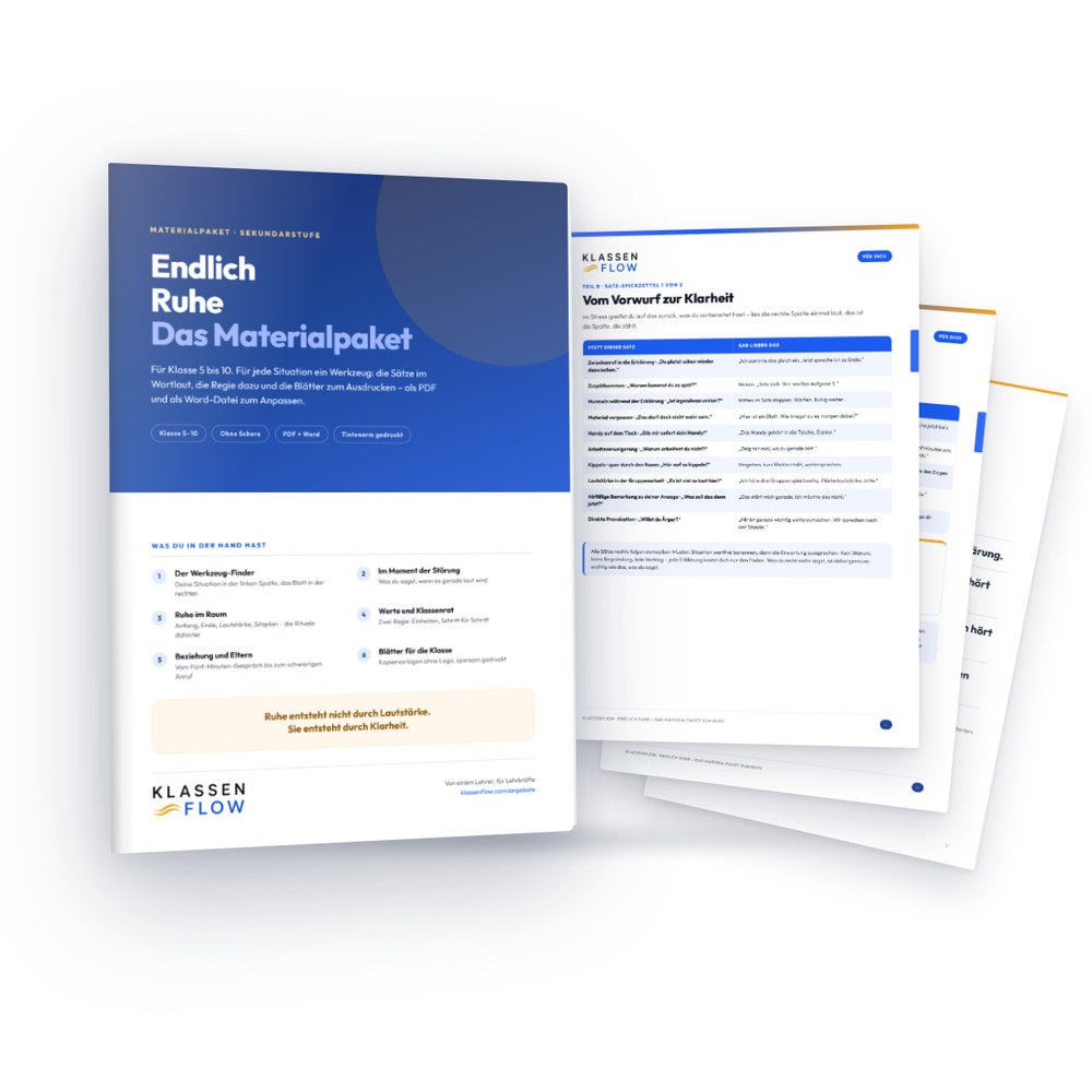 Endlich Ruhe – Das Materialpaket gegen Unterrichtsstörungen: Sätze im Wortlaut, Konsequenzen-Leiter, Plakate und Kopiervorlagen für Klasse 5–10
