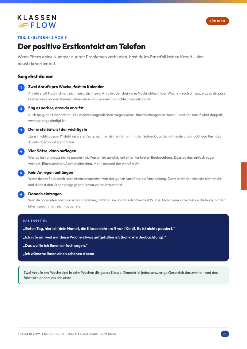 Seite 27 aus dem Heft: Der positive Erstkontakt am Telefon