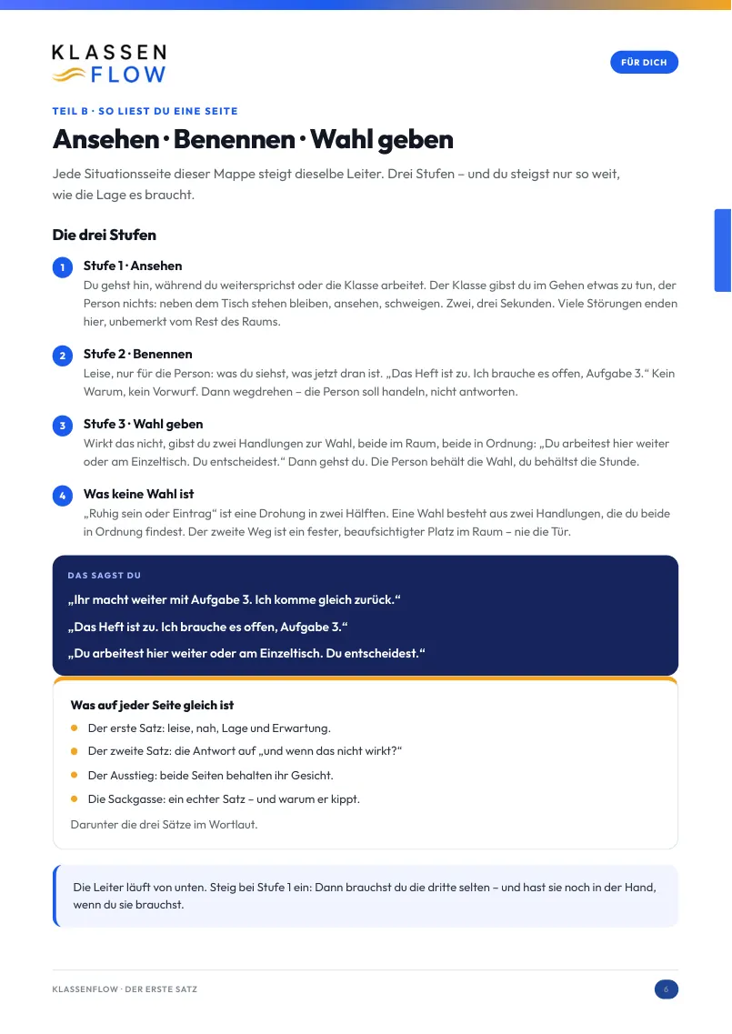 Seite 6 aus dem Heft: Die Leiter: ansehen, benennen, Wahl geben