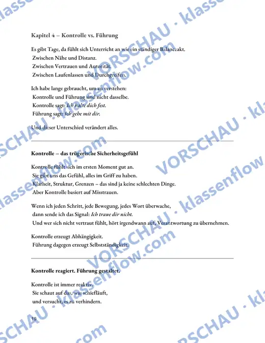 Seite aus dem Kursmaterial: Kontrolle hält fest, Führung geht mit – der Kernunterschied